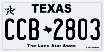 TX license plate CCB2803