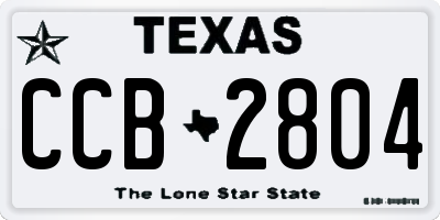 TX license plate CCB2804