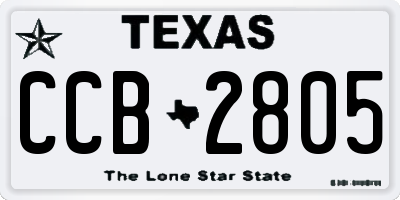 TX license plate CCB2805