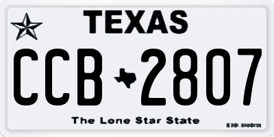 TX license plate CCB2807
