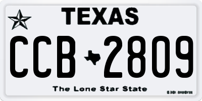 TX license plate CCB2809