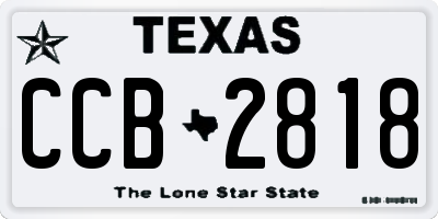TX license plate CCB2818