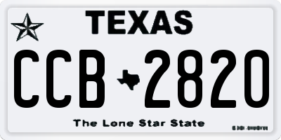 TX license plate CCB2820