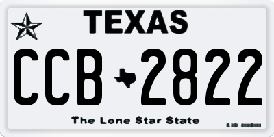 TX license plate CCB2822