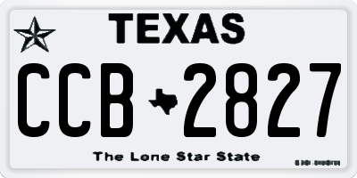 TX license plate CCB2827