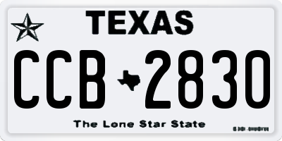 TX license plate CCB2830