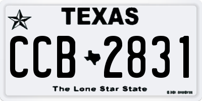 TX license plate CCB2831