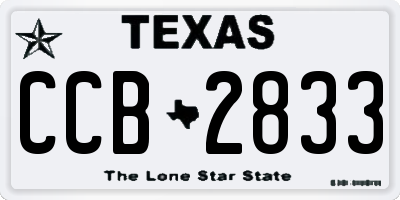 TX license plate CCB2833