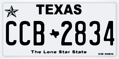 TX license plate CCB2834
