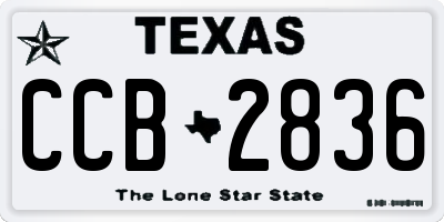 TX license plate CCB2836
