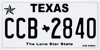 TX license plate CCB2840