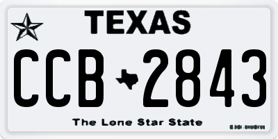 TX license plate CCB2843