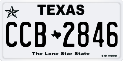 TX license plate CCB2846
