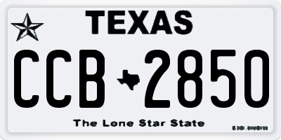 TX license plate CCB2850