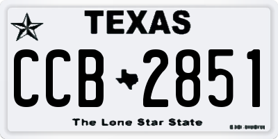 TX license plate CCB2851
