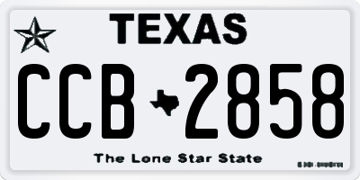 TX license plate CCB2858