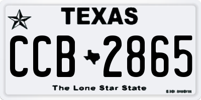 TX license plate CCB2865