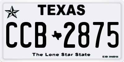 TX license plate CCB2875