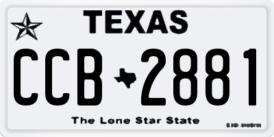 TX license plate CCB2881