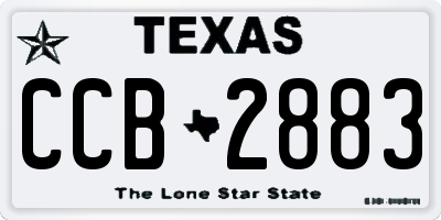 TX license plate CCB2883