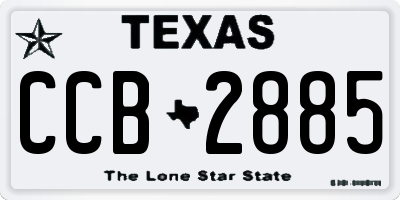 TX license plate CCB2885