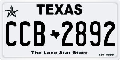 TX license plate CCB2892