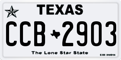 TX license plate CCB2903