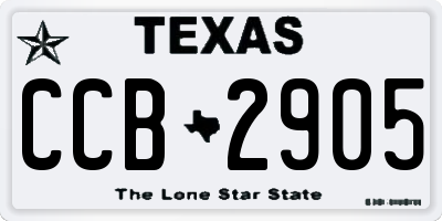 TX license plate CCB2905