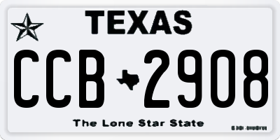 TX license plate CCB2908