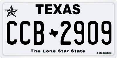TX license plate CCB2909