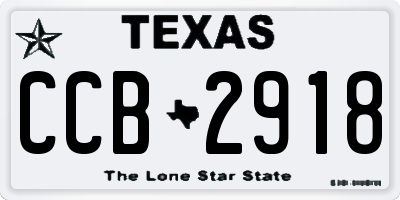TX license plate CCB2918