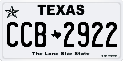 TX license plate CCB2922