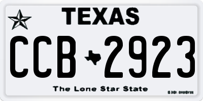 TX license plate CCB2923