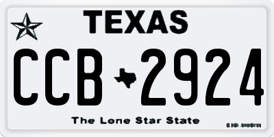 TX license plate CCB2924