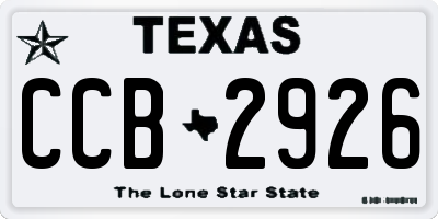 TX license plate CCB2926