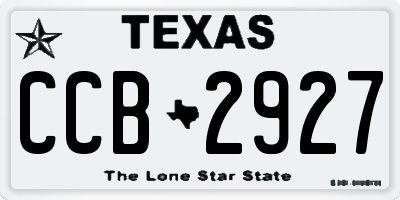 TX license plate CCB2927