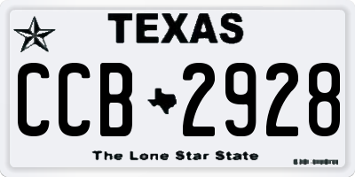TX license plate CCB2928