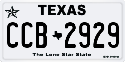 TX license plate CCB2929