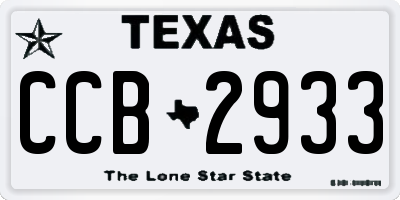 TX license plate CCB2933