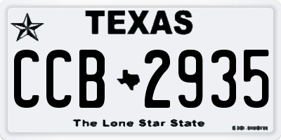 TX license plate CCB2935