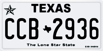 TX license plate CCB2936