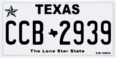 TX license plate CCB2939