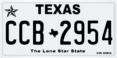 TX license plate CCB2954