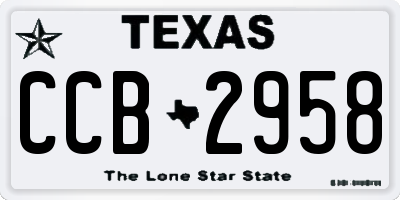 TX license plate CCB2958