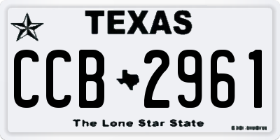TX license plate CCB2961