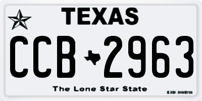 TX license plate CCB2963