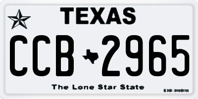 TX license plate CCB2965