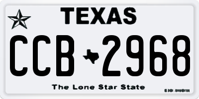 TX license plate CCB2968