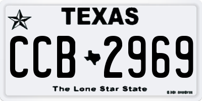 TX license plate CCB2969