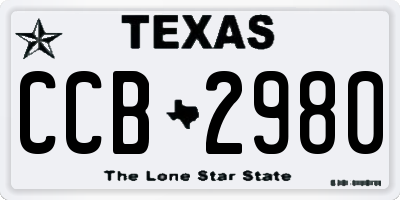 TX license plate CCB2980